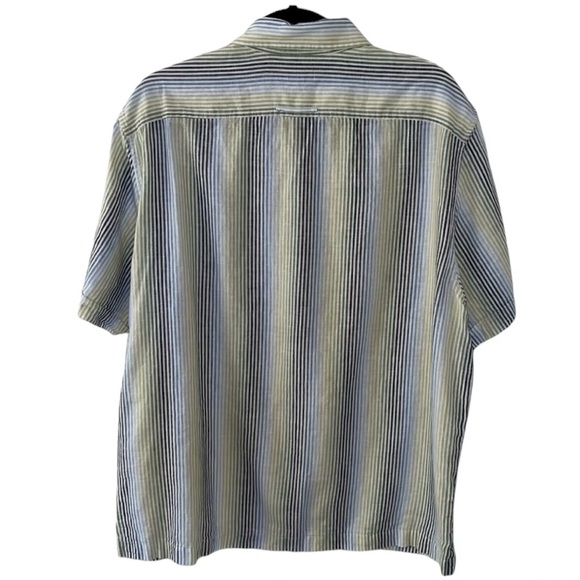 🤑 4/$24 Axcess A Clairborne Company Striped Short Sleeve Button Down Shirt - Picture 2 of 7